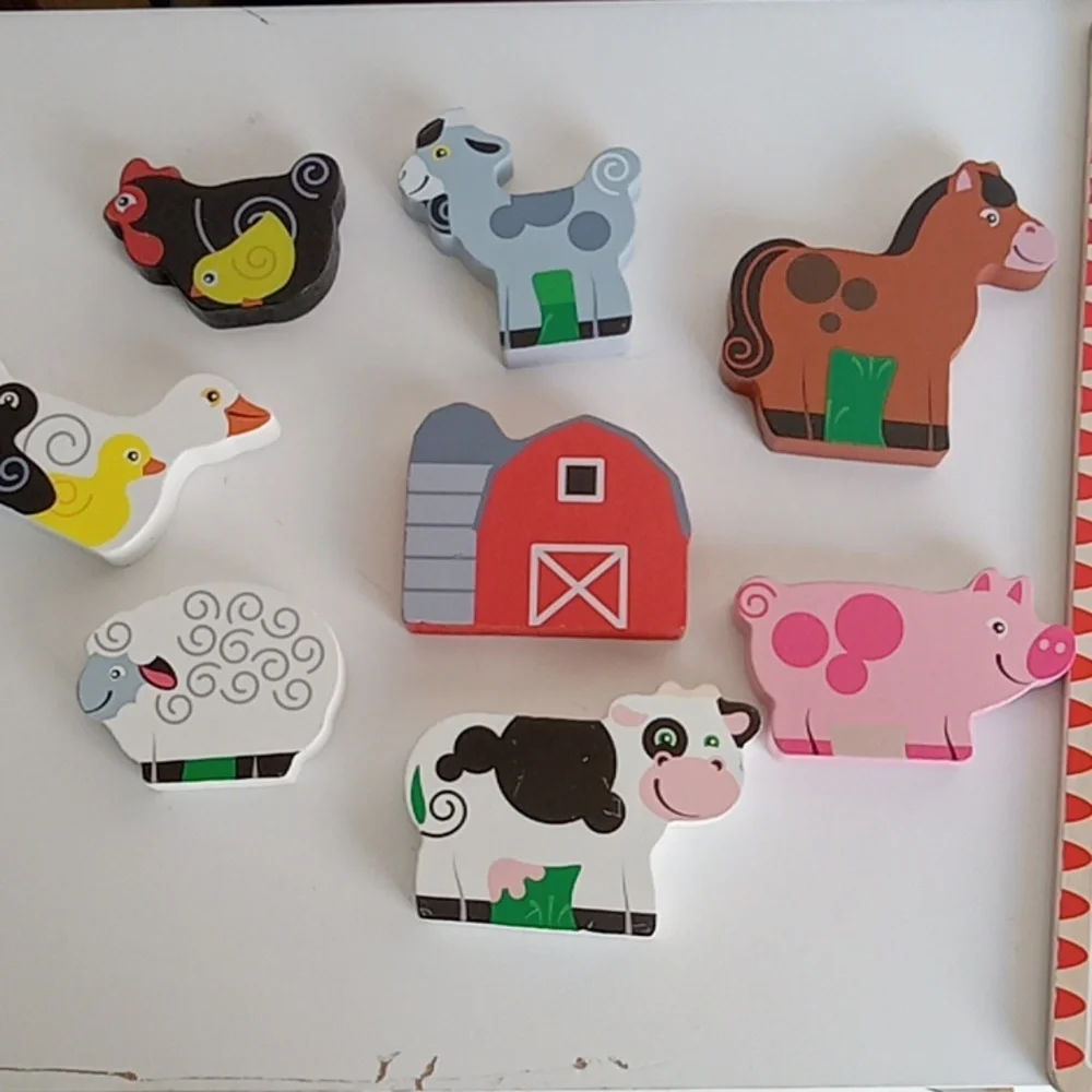 Melissa & Doug Farm Animals Wooden Peg Puzzle - Colorful Kids Toy